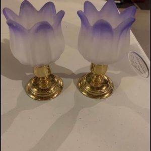 Partylite purple Tulip candle holders